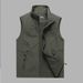 Men’s Lightweight Utility Vest – Breathable Corduroy Multi-Pocket Waistcoat (Black/Khaki/Army Green/Navy, M-6XL EU Sizing)_viptrois.com