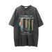 Men’s Clothing Thermal Imaging Silhouette Abstract Print Short Sleeved T Shirt For Men Street Trend Summer Washed Distressed Round Neck Casual T Shirt_viptrois.com