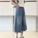 Unisex Vintage Washed Denim Wide-Leg Cropped Pants Summer Flowy Relaxed Fit Mid-Calf Cargo Shorts for Men And Women_viptrois.com