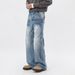 Men's Clothing Washed Straight Wide Leg Drape Trendy High Street Mopping Pants_viptrois.com