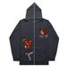 Hoodie Sweatshirt Gothic High Street Full Zipper Oversized Unisex Streetwear Y2 Jacket_viptrois.com