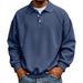 Men's Clothing Simple Knitted Lapel Button Men's Casual Knit Sweater – Button-Up Collar & Relaxed Fit (Solid Colors, Poly-Cotton Blend)_viptrois.com