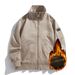 Men's Clothing Vintage Workwear Jacket With Stand Collar - Stylish & Versatile Loose Fit Coat For Autumn & Winter (Thin/Thick Options Khaki)_viptrois.com