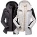 outdoor couple's two-piece jacket set with coral velvet lining for men and women, windproof ski and mountaineering jacket_viptrois.com