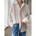 Men's Luxury Minimalist Lace-Up Shirt - Oversized Long Sleeve Blouse With Deconstructed Collar (M-3XL, Polyester, Unisex Streetwear Chic)_viptrois.com