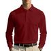 Men's Waffle-Knit Long Sleeve Polo Shirt – Relaxed Fit With Asymmetrical Detail (White/Black/Yellow/Burgundy/Light Grey/Sky Blue, S-XXXL)_viptrois.com