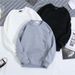 Men's Casual Velvet Pullover Sweater Round Neck Solid Color Loose Fit Spring Autumn Top Polyester Bottoming_viptrois.com
