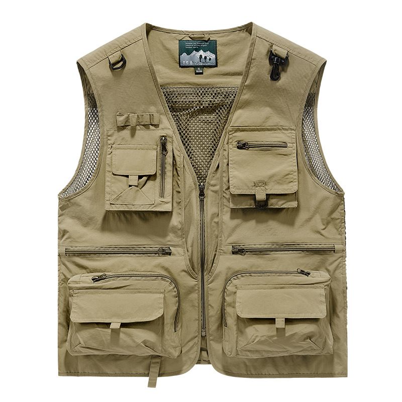 Men's Clothing Multi-Pocket Tactical Vest For Outdoor Activities, Photography, Fishing & Work - Lightweight, Breathable, Durable Nylon Blend_viptrois.com