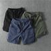 Men's Clothing Casual Heavyweight Heavy Washed Workwear Shorts Trendy Cotton Solid Color Sweatpants Retro Five Point Pants_viptrois.com