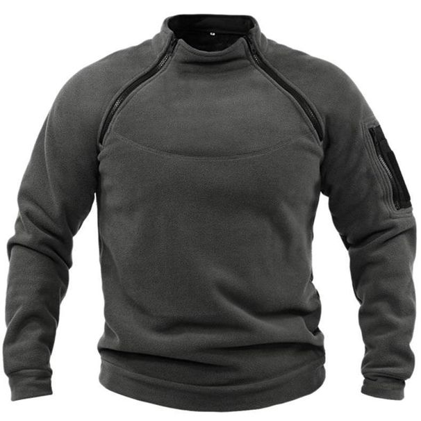 Loom European And American Stand Collar Sweatshirt Spring Loose Solid Color Outdoor Warm Breathable Tactical Men's Top In_viptrois.com