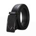 Men's Belt PU Frosted Automatic Buckle Casual Belt Litchi Pattern Business Belt Street Belt_viptrois.com