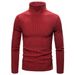Men's Slim Fit High Neck Sweater – Korean Style Stretch Knit Pullover For Autumn & Winter (M-XXXL) – Breathable Polyester Blend Casual Turtleneck_viptrois.com