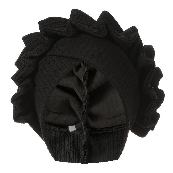 Muslim hat Pleated bract delicate headscarf casual comfortable fashion all warm cross brim ruffled lace_viptrois.com