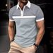 Men's Business Polo Shirt Casual Summer Short Sleeves Tops Plaid Pattern Print Button T Shirt Loose Clothes Fashion Golf Shirts_viptrois.com