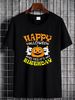 Happy Halloween It's My Birthday Born On Girl Boy Party T-Shirt Stylish Top For Everyday Wear Soft Comfortable Designer Clothes Fashion Women Top Graphic Tees Unisex Slightly Women Breathable T-Shirt For Women Casual Stretched Graphic Summer Versatile_viptrois.com