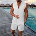 Men's Summer Sleeveless Vest & Shorts Set – Breathable Polyester Casual Outfit (Light Blue/White/Black/Apricot, S-XXL, Loose Fit, Unisex Style)_viptrois.com