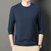 Spring Waffle Solid Color T-Shirt Round Neck Long Sleeved Shirt Casual 2025 New Base Hoodie Men's Running Size_viptrois.com