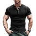 Summer Sports Fitness Slim Fit Breathable Men's Short Sleeve T-Shirt Men's Muscle Henry Shirt Men's T-Shirt_viptrois.com