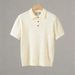 New Men's Vintage Style Polo Shirt Lapel Collar Lightweight Luxury Short Sleeve Fashionable And Simple Knitwear Top_viptrois.com