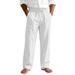 Men's Heavyweight Linen Crease Washed Casual Trousers Straight Leg Summer Vacation Beach Clothing_viptrois.com