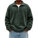 Men's Half-Zip Sweatshirt - Winter Long-Sleeve Cotton Pullover With Stand Collar (S-5XL, 400GSM, 12 Colors)_viptrois.com