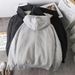 Jackets For Men And Women Plus Velvet Large Size Students All Match Loose Couple Hooded Zipper Sweater_viptrois.com