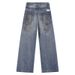 Men's Clothing Dirty Dyed Ripped Jeans For Men All Seasons Trendy Brand Design Wide Leg Pants Cleanfit Loose Trousers_viptrois.com