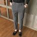Men's Slim Fit Striped Suit Pants Korean Style Casual Dress Long Trousers Autumn Winter Trendy Straight Leg_viptrois.com