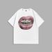 Men's Clothing T Shirt Y2k Mouth Print T Shirt Men's Summer Harajuku Street Wear Classic Cotton Casual Short Sleeved Men_viptrois.com