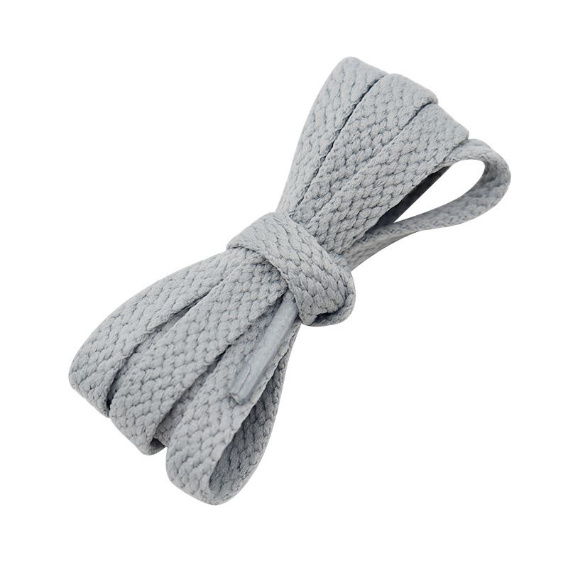 Shoelaces Wholesale Flat 0.8cm Coarse Pattern Thickened Mesh With Small White Shoes Solid Color Shoelaces_viptrois.com