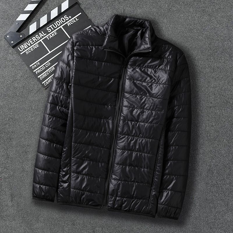 Men's Lightweight Down Jacket With Stand Collar Or Hooded, Slim Fit, Thin & Warm, Casual Winter Coat For Youth_viptrois.com