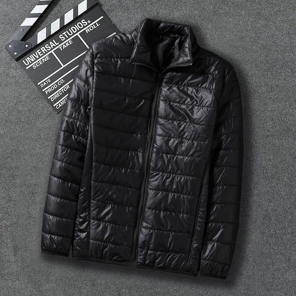 Men's Lightweight Down Jacket With Stand Collar Or Hooded, Slim Fit, Thin & Warm, Casual Winter Coat For Youth_viptrois.com