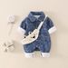 Baby Jumpsuits Boys And Girls, Autumn Outing Clothes, Denim, Super Cute Baby Clothes, Internet Celebrity Jumpsuits With Shoulder Bag_viptrois.com