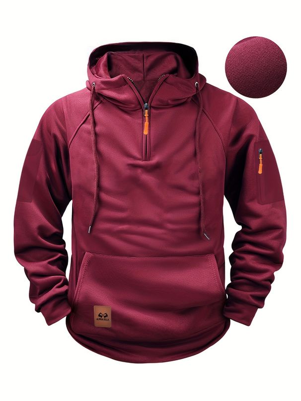 Spring And Autumn Men's Sweatshirt Hoodie Arm Zipper Multi Pocket Pullover Sports Casual Sweatshirt_viptrois.com