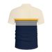 Men's Clothing Slim Fit Polo Shirt Ribbed Striped Lapel Button Solid Color Splicing T Shirt Top_viptrois.com