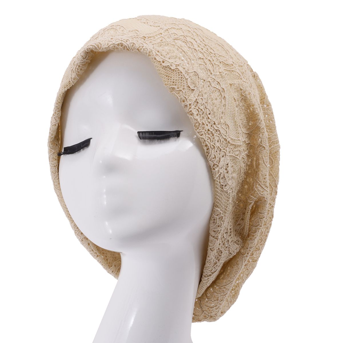 Women's Lace Pullover Hat Scarf – Dual-Purpose Breathable Confinement Cap With Floral Jacquard_viptrois.com