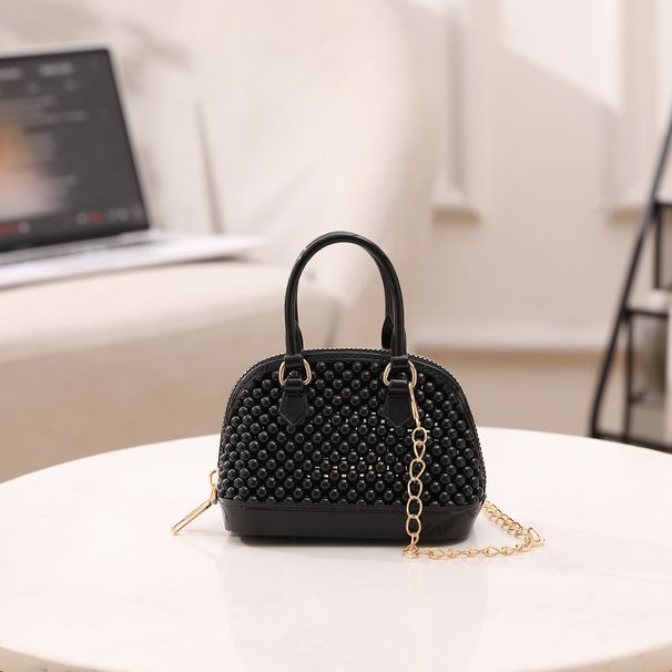 Women's Shell Crossbody Bag - Ladies Shoulder Bag With Chain Strap & Zipper Closure_viptrois.com