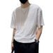 Men's Clothing Short Sleeved Trendy Casual Bottoming Shirt Summer Loose Round Neck Half Sleeved Top_viptrois.com