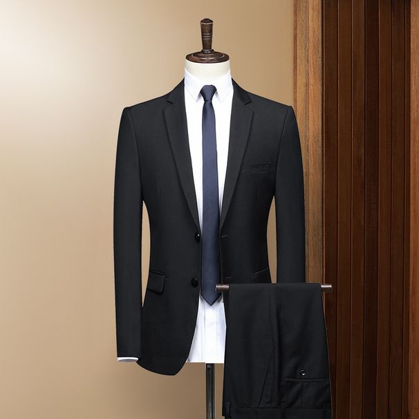 Men's Clothing quality suits solid color men's business suits slim fit formal wear professional wedding suits_viptrois.com