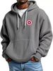 Men's Clothing European And American Heavyweight Trendy Waffle Hoodie With US Map Print, Loose Casual Menswear_viptrois.com