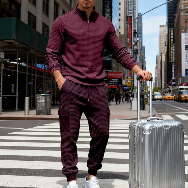 Men's Heavyweight Workout Jogger Set - Relaxed Fit Hoodie & Sweatpants For Fall/Winter, Casual Streetwear & Outdoor Workwear (S-Xxxl)_viptrois.com