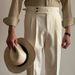 Men's Clothing Light Apricot Straight Naples High Waist Trousers Summer High Quality High Value Waffle Check Double Pleat Casual Trousers Men_viptrois.com