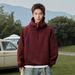 Men's Heavyweight 380g Half-zip Hooded Sweatshirt With Stand Collar, Oversized Fit Casual Pullover For Autumn & Winter_viptrois.com