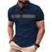 Men's Clothing Men's Striped Print Short Sleeved Polo Shirt Men's Casual Tops_viptrois.com