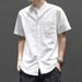 Men's Clothing Men's summer new short sleeved shirt summer casual business stand up collar youth white shirt_viptrois.com