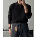 Monochrome Man- Spring And Autumn New Polo Shirt Turn-Down Collar Long Sleeve Knitted Sweater Men's British Business Style Slim Fit_viptrois.com