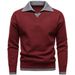 2025 Autumn Winter New British Style Turn-Down Collar Fashion Men's Trendy Casual Knitted Pullover Sweater_viptrois.com