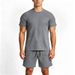 Men's Clothing Men's Summer Casual Suit Youth Loose Fit Sweat Wicking Breathable Sports Short Sleeved Shirt And Shorts Set_viptrois.com