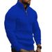 Men’s Half-Zip Cable Knit Sweater – Thickened Acrylic, Solid Colors (White/Black/Bluish/Brown/Greens, S-XXXL)_viptrois.com