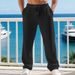 Men's Clothing Autumn And Winter Loose Large Size Men's Casual Jacquard Waffle Simple Straight Sports Solid Color Trousers Men_viptrois.com